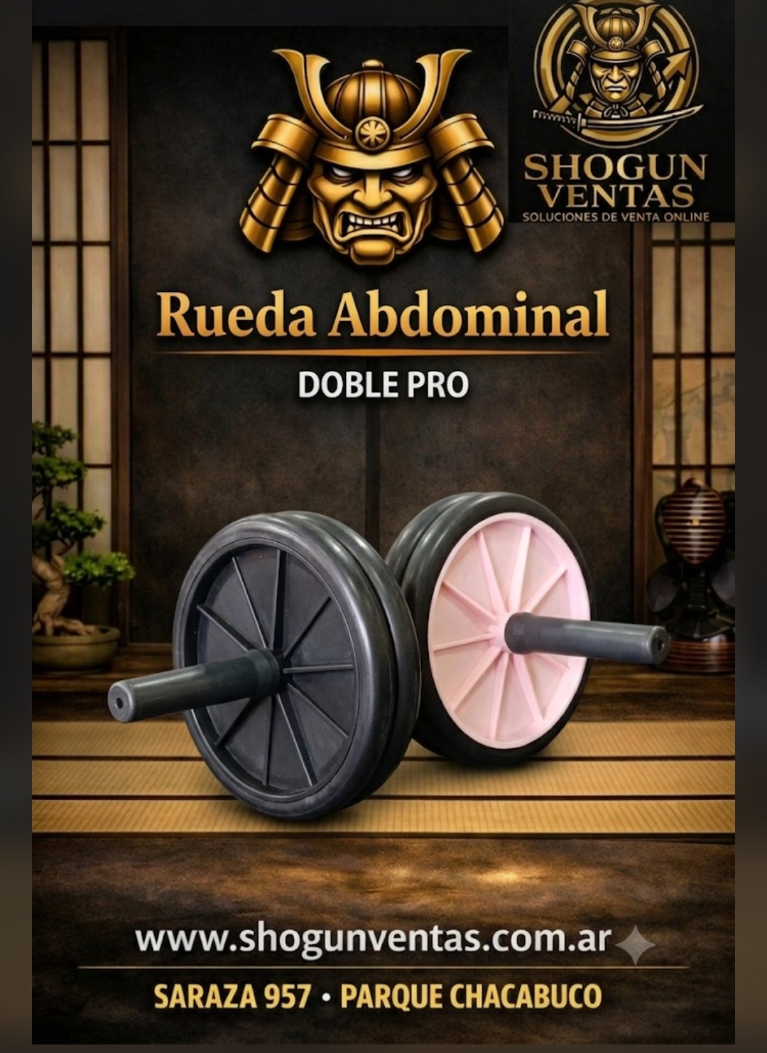 RUEDA ABDOMINAL DOBLE PRO SHOGUN