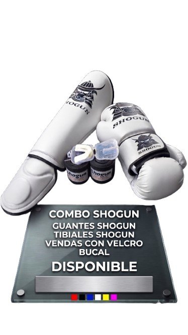 Kit Shogun de Combate: Guantes, Tibiales, Vendas y Bucal al Mejor Precio) Shogun - Shogun Ventas
